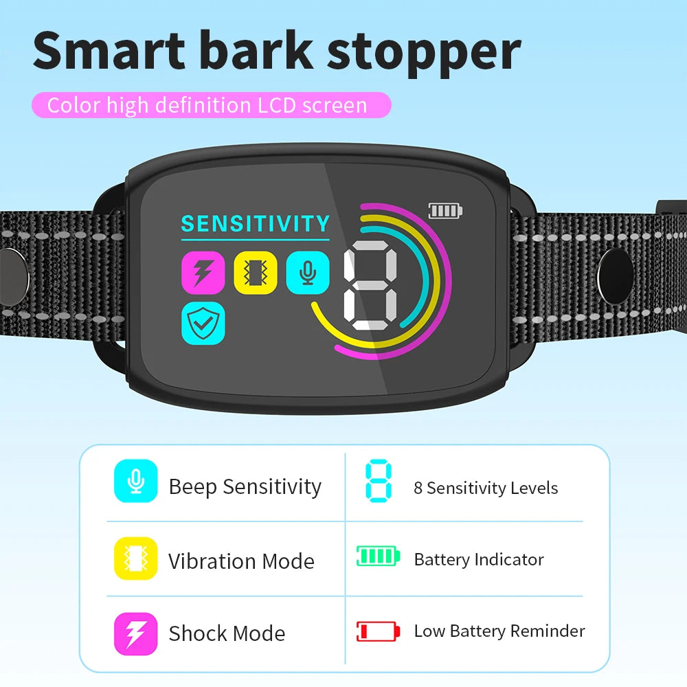 SilentShield Bark Collar - HD display features