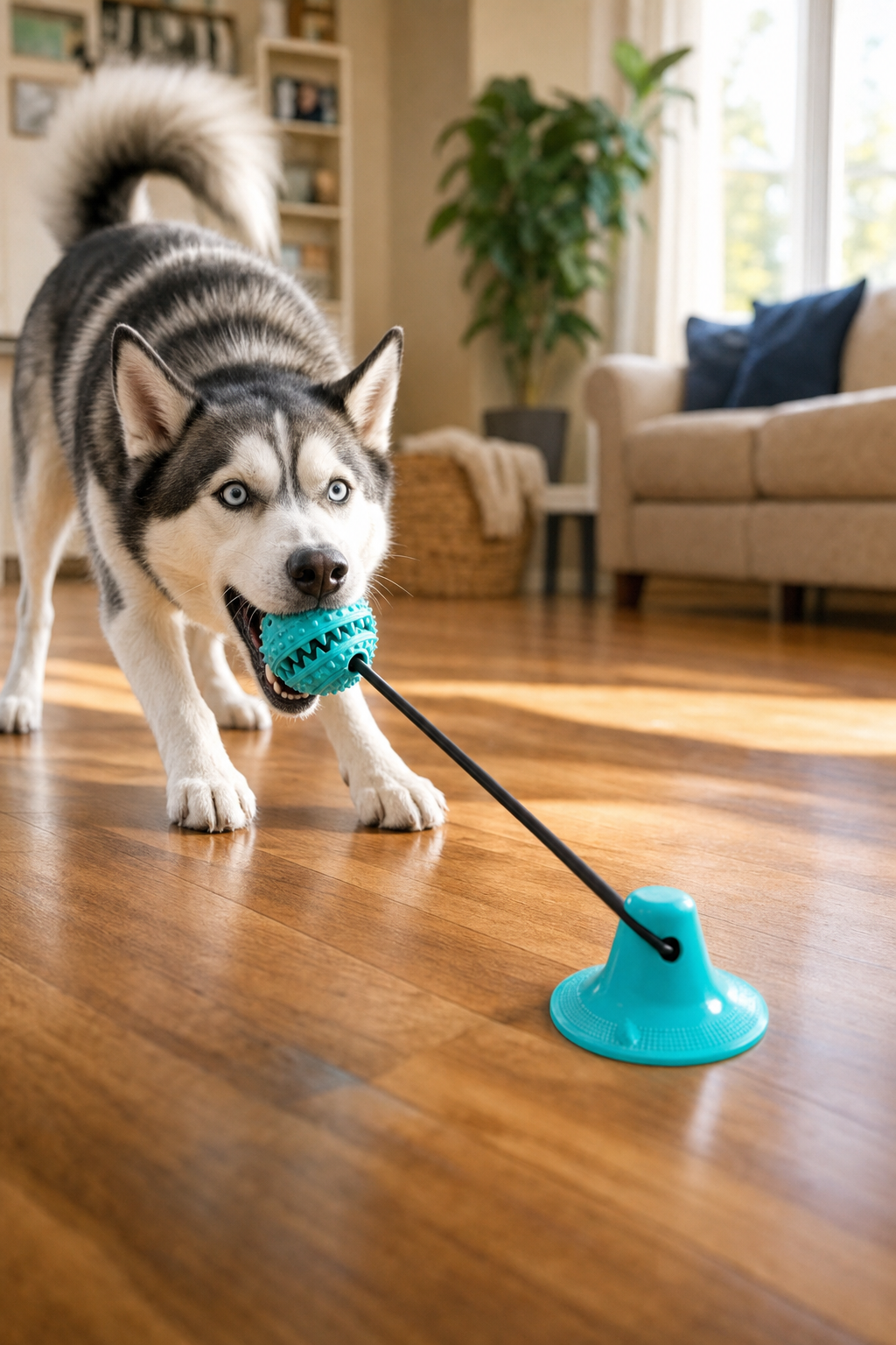 SuctionTug — Suction Cup Tug & Chew Dog Toy